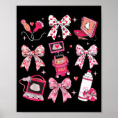 Coquette Bow Sonographer Valentine Ultrasound Tech Poster (Vorne)