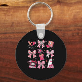 Coquette Bow Sonographer Valentine Ultrasound Tech Schlüsselanhänger (Vorderseite)