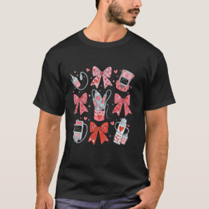 Coquette Bow Sonographer Valentinstag Ultrasound T-Shirt