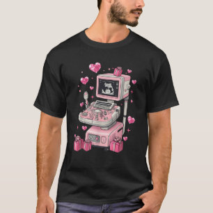 Coquette Bow Sonographin Valentine Ultrasound Tech T-Shirt