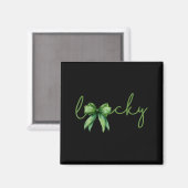 Coquette Bow St.patricks Day Lucky Shamrock Irelan Magnet (Vorderseite/Rückseite)