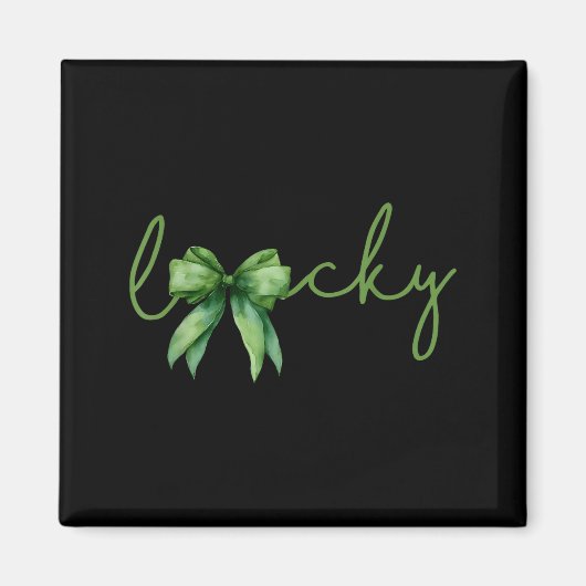 Coquette Bow St.patricks Day Lucky Shamrock Irelan Magnet (Vorne)