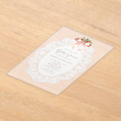 Coquette Bow Stawberries Lace Baby Shower  Acryleinladungen (Ablage )