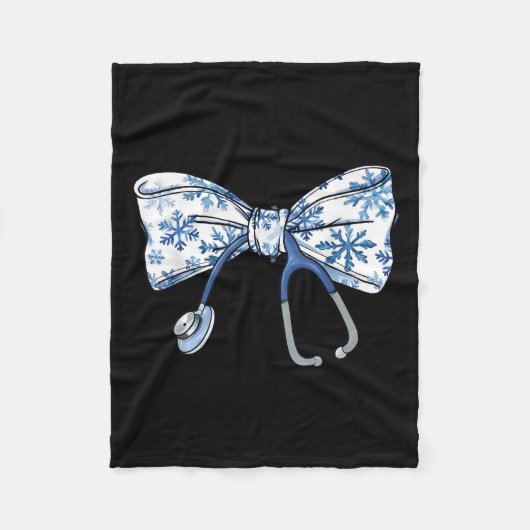 Coquette Bow Stethoscope Nurse Weihnachten Weihnac Fleecedecke (Vorderseite)