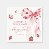 Coquette Bow Strawberry Babydusche Napkins Serviette (Vorderseite)