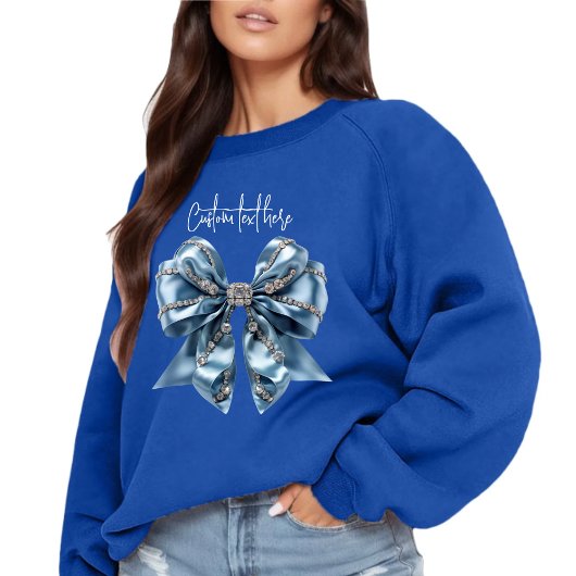 Coquette Bow Sweatshirt Comfort Colors Blue Ribbon