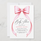 Coquette Bow Sweet Girl Babydusche Einladung (Vorderseite)