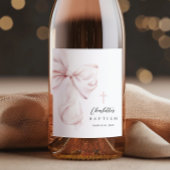 Coquette Bow Taufe Weinetikett