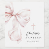 Coquette Bow Taufe Weinetikett (Einzelnes Label)