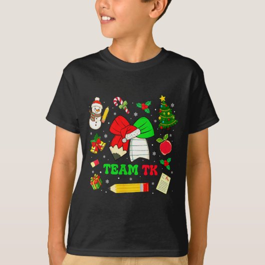 Coquette Bow Team Tk Christmas Transitional Kinder T-Shirt (Vorderseite)