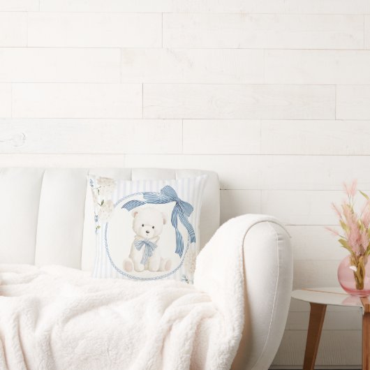 Coquette Bow Teddy Bear Baby Boy Nursery Kissen (Liege)