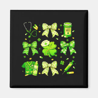 Coquette Bow Tie Nurse Funny For Girl Women St Pat Magnet