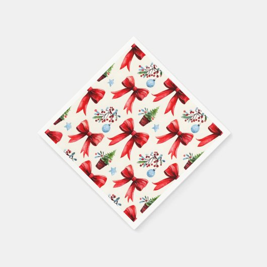 Coquette Bow und Christmas Tree Napkins Serviette (Ecke)