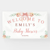 Coquette Bow und Florals Baby Dusche Banner (Horizontal)