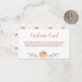 Coquette Bow und Florals Enclosure Card Mitteilungskarte (Vorderseite/Rückseite Beispiel)