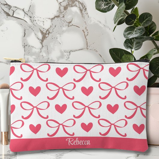 Coquette Bow und Heart Accessory Bag Zubehörtasche