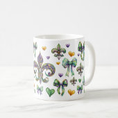 Coquette Bow und Mardi Gras Vibes Kaffeetasse (VorderseiteRechts)