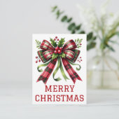 Coquette Bow und Ribbon Weihnachtskarte Feiertagskarte (Stehend Vorderseite)