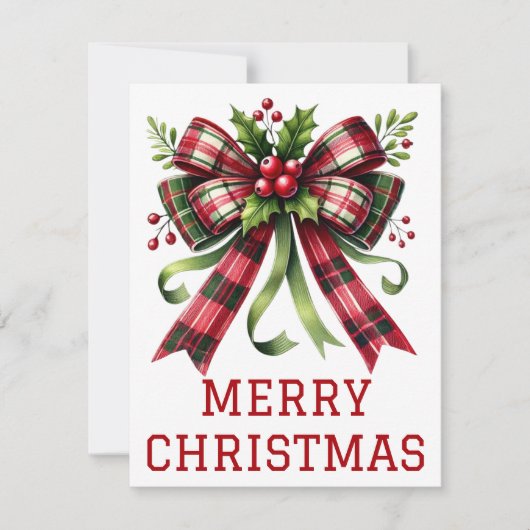 Coquette Bow und Ribbon Weihnachtskarte Feiertagskarte (Vorderseite)