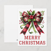 Coquette Bow und Ribbon Weihnachtskarte Feiertagskarte (Vorne/Hinten)