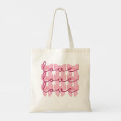 Coquette Bow Valentine's Day Tote Bag, Niedliches  Tragetasche (Rückseite)