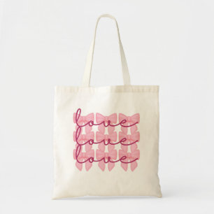 Coquette Bow Valentine's Day Tote Bag, Niedliches  Tragetasche