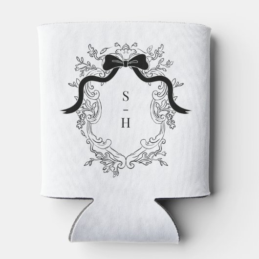 Coquette Bow Wappen Monogram Französische Gastgesc Dosenkühler (Rückseite)