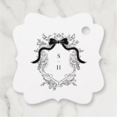 Coquette Bow Wappen Monogram French Wedding Geschenkanhänger (Rückseite)