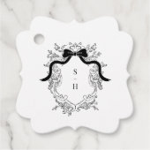 Coquette Bow Wappen Monogram French Wedding Geschenkanhänger (Vorderseite)