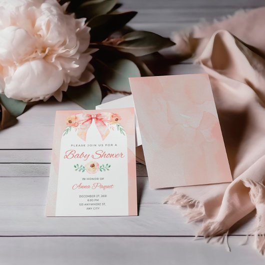 Coquette Bow Watercolor Einladung