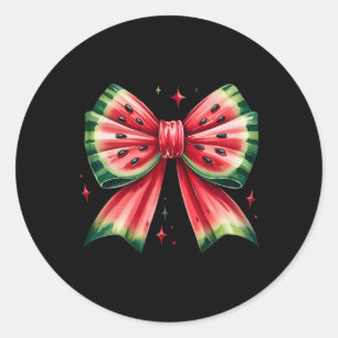 Coquette Bow Watermelon Sommerferien Hawaii Bea Runder Aufkleber