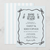 Coquette Bow Wedding Cake Einladung (Vorne/Hinten)