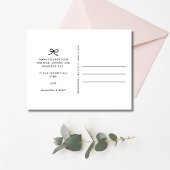Coquette Bow Wedding Foto Vielen Dank Postkarte