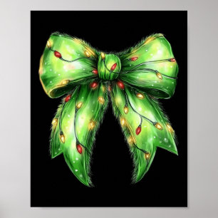 Coquette Bow Weihnachts Grüne Bohne für Familienur Poster