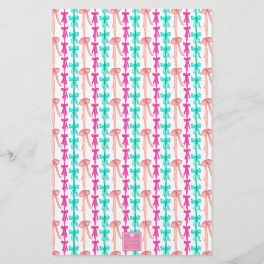 Coquette Bow Weihnachtsbaum personalisieren Briefpapier (Rückseite)