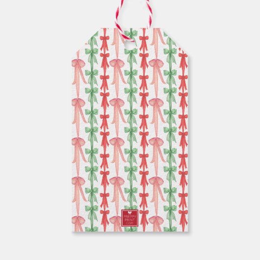 Coquette Bow Weihnachtsbaum Umschließung Geschenkanhänger (Rückseite)