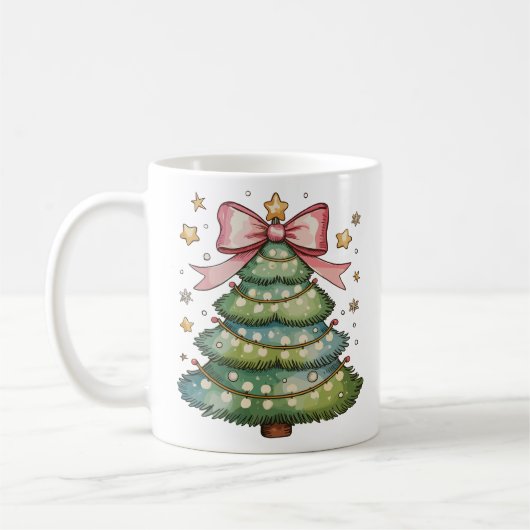 Coquette Bow Weihnachtsbaum Xmas Holiday Girl Kaffeetasse (Links)