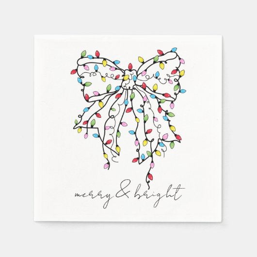 Coquette Bow Weihnachtslicht Weihnachts-Party Serviette (Vorderseite)