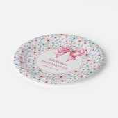 Coquette Bow Wildblumen Pappteller (Schrägansicht)