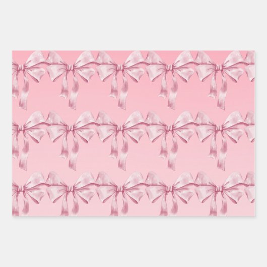 Coquette Bow Wrapping Paper Geschenkpapier Set (Vorderseite 2)