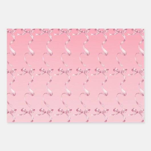 Coquette Bow Wrapping Paper Geschenkpapier Set (Vorderseite)