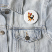 Coquette Bow Yorkshire Terrier Dog Yorkie Mama Mäd Button (Beispiel)
