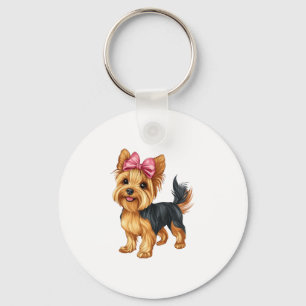 Coquette Bow Yorkshire Terrier Dog Yorkie Mama Mäd Schlüsselanhänger