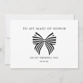 Coquette Bow zu meiner Trauzeugin Hochzeitstag Fot Dankeskarte (Vorderseite)