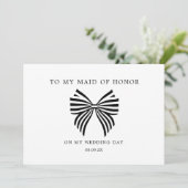 Coquette Bow zu meiner Trauzeugin Hochzeitstag Fot Dankeskarte (Stehend Vorderseite)