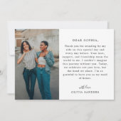 Coquette Bow zu meiner Trauzeugin Hochzeitstag Fot Dankeskarte (Rückseite)