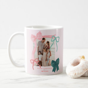 Coquette Bows 2 Fotos Rosa Weihnachtsfeiertag Kaffeetasse