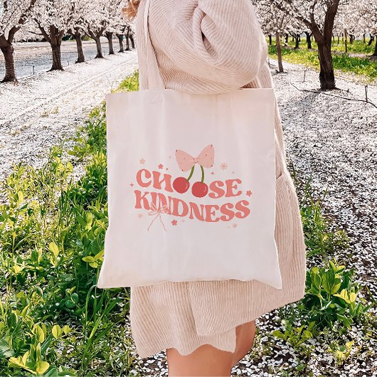 Coquette Bows & Cherries 'Choose Kindness' Tragetasche