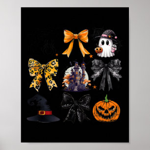 Coquette Bows Ghost Pumpkin Hexe Spooky Season Ha Poster