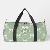 Coquette Bows Gingham Monogram Cream Sage Green  Duffle Bag (Rückseite)